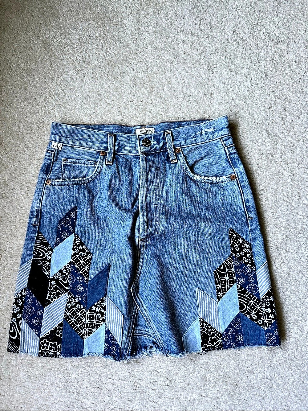 Citizens of Humanity Patchwork Denim Jean shirt size 25
